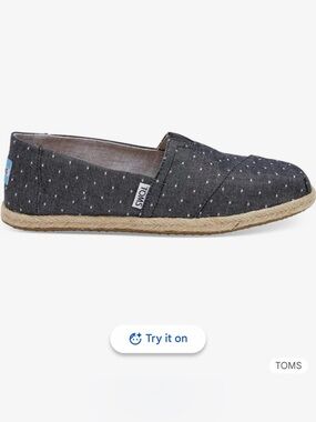 Toms Chambray Polka Dot Slip-On Espadrilles
